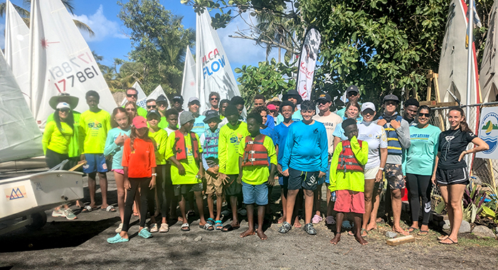 Sailors and volunteers ready to set sail at the Youth National Championships.
