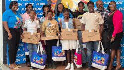 Scholarship recipients with FLOW representatives.