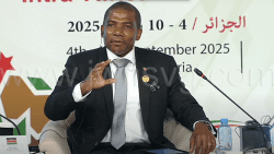 St. Kitts and Nevis Prime Minister Terrance Drew speaking at the Intra-African Trade Fair (IATF2025) in Algeria on Thursday, Sept. 4, 2024. (CMC Photo)