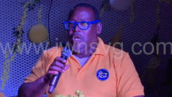 MP for the Southern Grenadines, Terrance Ollivierre campaigning in Canouan on Friday, Sept. 5, 2025.