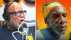 Host of Boom FM's OMG, Dwight "Bing" Joseph, left, and landscaper and activist, Aster "Ras John" John, who was a guest on the show on Aug. 16, 2025.