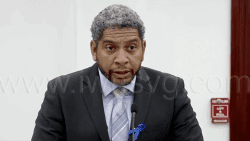Minister of Finance Camillo Gonsalves speaking in Parliament on Sept. 29, 2025.