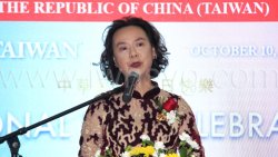 Taiwan Ambassador to St. Vincent and the Grenadines, Fiona Huei-Chun Fan, speaking at Taiwan’s National Day celebrations in Kingstown on Tuesday, Oct. 7, 2025. 
