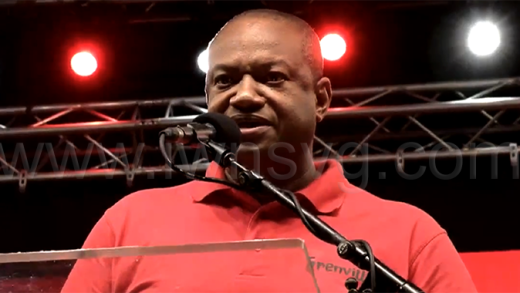 Attorney General and Unity Labour Party candidate for South Leeward, Grenville Williams, speaking at a party event in Layou on Saturday, Oct. 11, 2025. 
