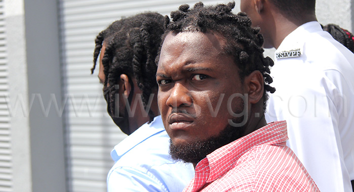 The defendant, Jareth Jamala John, returns to prison after his sentencing in Kingstown on Oct. 9, 2025.
