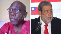 Former Speaker of the House of Assembly, Lawyer Jomo Thomas, left, and Opposition Leader Ralph Gonsalves.