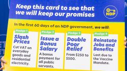 The opposition New Democratic Party had said that Vincentians could look forward to it fulfilling these four pledges within 60 days of being elected.