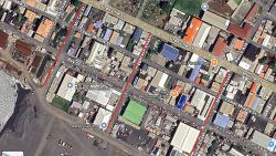 A Google Maps image of Kingstown with the three streets marked out in red.