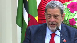 St. Vincent and the Grenadines Prime Minister Ralph Gonsalves delivering the Roosevelt Douglas Memorial Lecture in Dominica on Thursday, Oct. 9, 2025. 