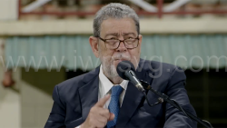 Prime Minister Ralph Gonsalves delivering his Independence Address at Arnos Vale Sporting Complex on Monday, Oct. 27, 2025.