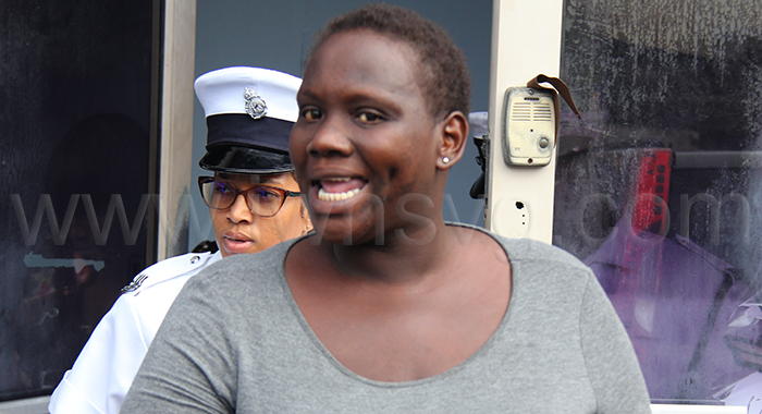 The defendant, Rasharma Pollard is escorted to prison on Monday, Sept. 29, 2025. 