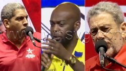 From left: Minister of Finance and East St. George incumbent, Camillo Gonsalves, North Leeward challenger, Kishore Shallow, and Prime Minister and North Central Windward incumbent, Ralph Gonsalves.