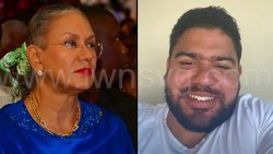 Eloise Gonsalves, the wife of Prime Minister Ralph Gonsalves, left, and their son, Storm Gonsalves. 