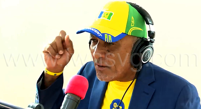 Opposition Leader Godwin Friday speaking on Hot 97 FM on Monday, Nov. 3, 2025.