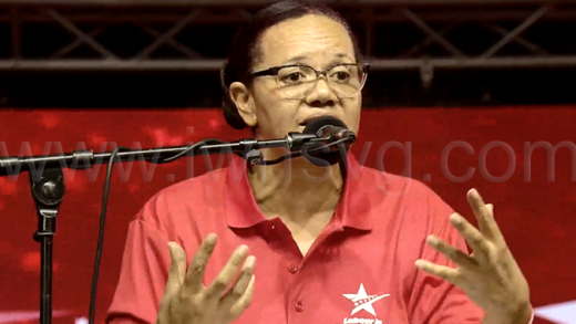 Unity Labour Party’s candidate for North Windward, Grace Walters, speaking at the launch of the party's manifesto in Colonarie on Sunday, Nov. 16, 2025. 