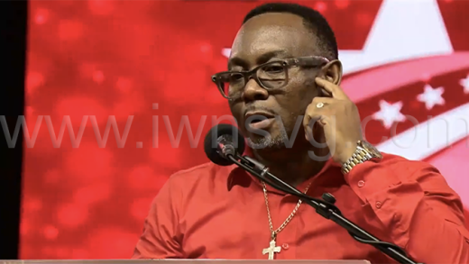 The Unity Labour Party's Central Kingstown candidate, Marvin "Mega" Fraser, speaking at the party's "Labour Strong" rally in Richmond Hill, Kingstown, on Oct. 28, 2025. (Photo: Facebook/Kingsley Roberts)