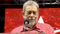 Prime Minister Ralph Gonsalves speaking at the Unity Labour Party's "Amazing Grace" Rally in Rabacca on Sunday, Nov. 2, 2025.