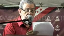 Prime Minister Ralph Gonsalves speaking at the Unity Labour Party's campaign event in Bequia on Friday, Nov. 14, 2025. 