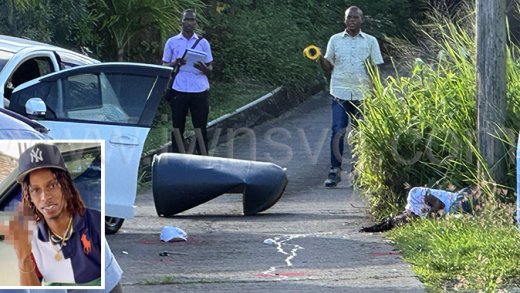 Police process the scene in Akers where Shem Walker, inset, was shot and killed on Wednesday, Nov. 5, 2025. 