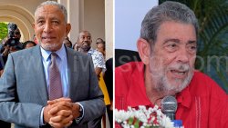 Prime Minister Godwin Friday, left, and Opposition Leader Ralph Gonsalves.