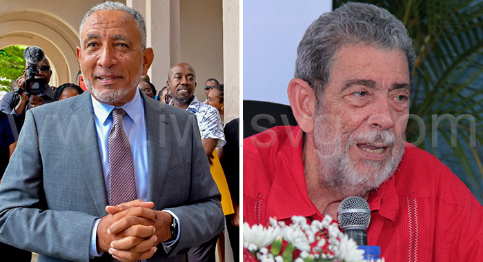 Prime Minister Godwin Friday, left, and Opposition Leader Ralph Gonsalves.