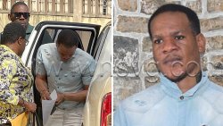 The accused, Joelah Hepburn, left, as he arrived at the Serious Offences Court on Thursday, Dec. 11, 2025, and in a photo mugshot.