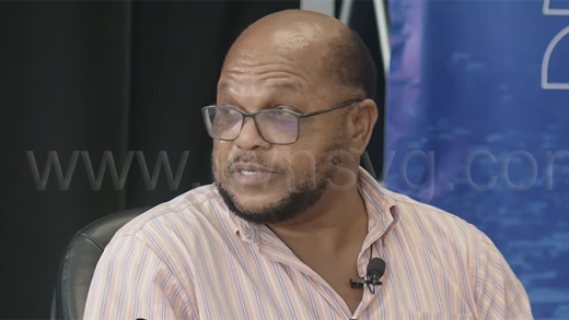 Former NDP chairman, Linton Lewis speaking on the election panel on state media on Nov. 27, 2025.