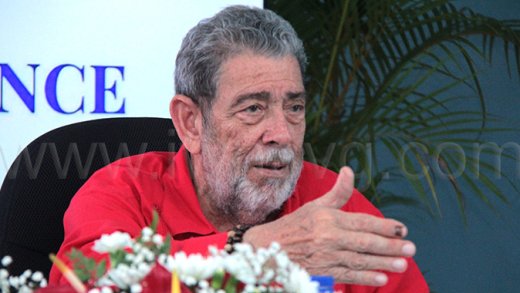 Opposition Leader Ralph Gonsalves speaking at a press conference in Kingstown on Wednesday, Dec. 10, 2025. 