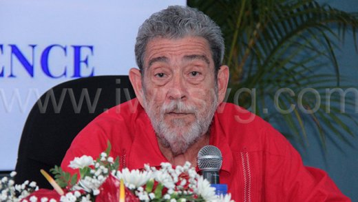 Opposition Leader Ralph Gonsalves speaking at a press conference in Kingstown on Dec. 10, 2025. 