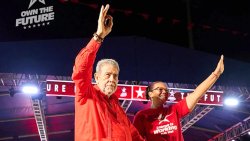 Then-prime minister Ralph Gonsalves, left, and his Unity Labour Party’s North Windward candidate, Grace Walters, at the party’s “Come Home to Labour” Rally in Arnos Vales on Nov. 25, 2025. (Photo: Facebook/Unity Labour Party)