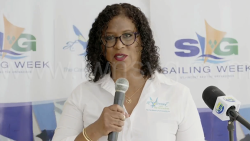 CEO of the St. Vincent and the Grenadines Tourism Authority, Annette Mark, speaking at the launch of SVG Sailing Week in Bequia on Monday, Jan. 12, 2026. 