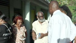 Governor General, Stanley "Stalky" John, KC, centre, and his wife, Marlene John, interact with people after the gathering in Fancy on Saturday, Jan. 24, 2026.
