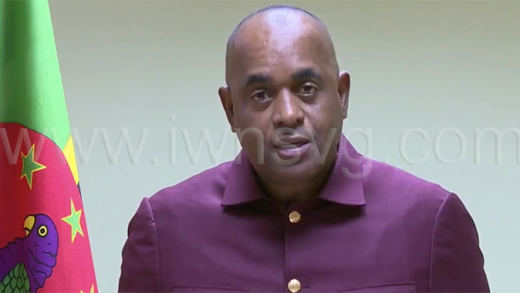 Prime Minister of Dominica, Roosevelt Skerrit speaking at a press conference in Roseau, Dominica, on Monday, Jan. 5, 2025. 