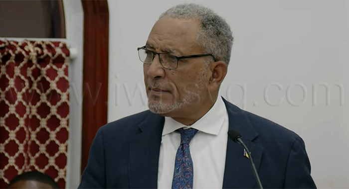 Prime Minister Godwin Friday as he wrapped up the Budget Debate on Friday, Feb. 13, 2026. 