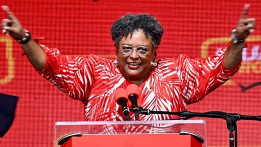 Mia Mottley led the Barbados Labour Party to a third consecutive clean sweep of the polls in a general election on Wednesday.