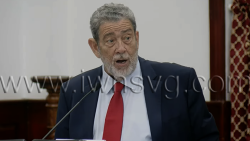 Opposition Leader Ralph Gonsalves speaking during the Budget Debate on Tuesday, Feb. 10, 2026.
