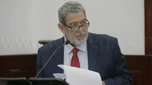 Opposition Leader Ralph Gonsalves as he led off the Budget Debate on Tuesday, Feb. 10, 2026.