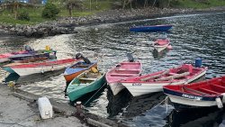 Fishing boats docked in Owia, St. Vincent on Oct. 31, 2024.