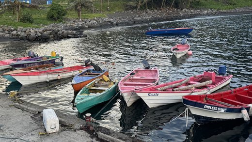 Fishing boats docked in Owia, St. Vincent on Oct. 31, 2024.