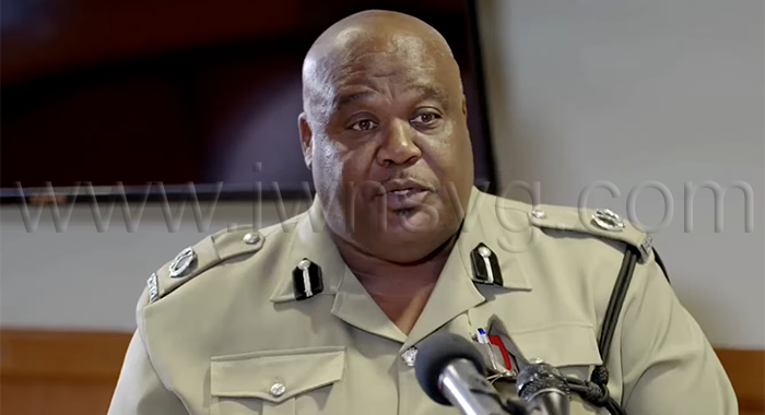 Assistant Commissioner of Police with responsibility for crime-fighting, Trevor “Buju” Bailey speaking at the  National Consultation on School Violence in Kingstown on Tuesday, March 11 2026.