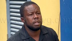 The defendant, Chinglee Dick outside the Serious Offences Court in Kingstown on Monday, March 23, 2026.