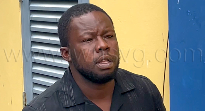 The defendant, Chinglee Dick outside the Serious Offences Court in Kingstown on Monday, March 23, 2026.