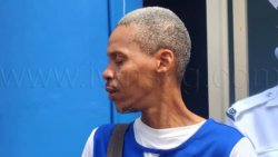 Burglary Gideon Quow outside the Kingstown Magistrate's Court on March 23, 2024.