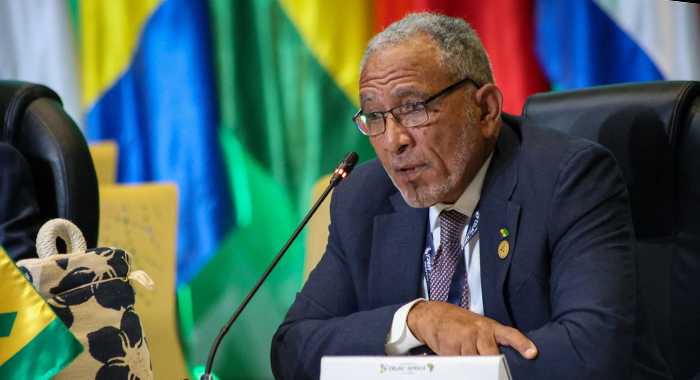 Prime Minister of St. Vincent and the Grenadines speaking at the CELAC Summit in Colombia on the weekend.