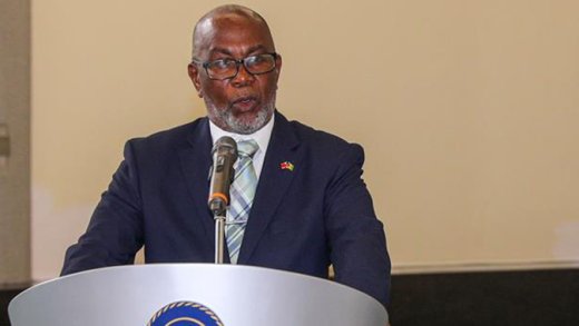 Deputy Prime Minister of St. Vincent and the Grenadines, St. Clair Leacock, speaking on arrival in Taiwan on Tuesday, March 17, 2026.