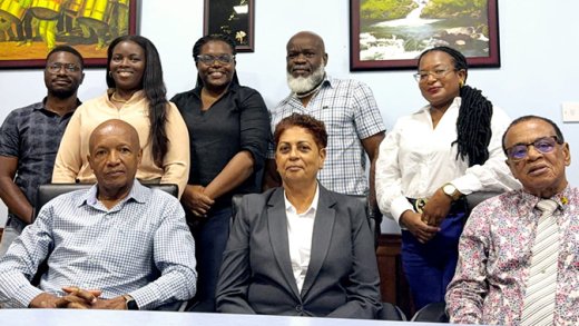 The new board of directors of the National Lotteries Authority, with chairperson, Luan Hadaway seated front, second from right, and manager McGregory Sealey, front right.