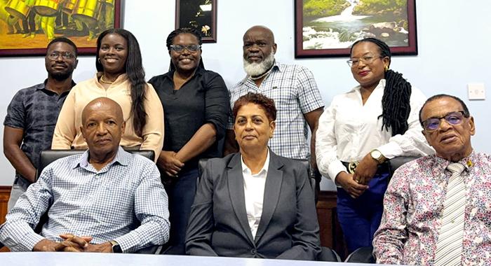 The new board of directors of the National Lotteries Authority, with chairperson, Luan Hadaway seated front, second from right, and manager McGregory Sealey, front right.