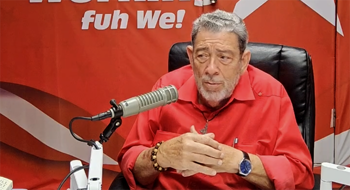 Opposition Leader Ralph Gonsalves speaking on Star Radio on Monday, March 9, 2026.