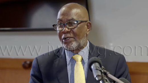 Minister of National Security, St. Clair Leacock, speaking at the  National Consultation on School Violence in Kingstown on Tuesday, March 11 2026.