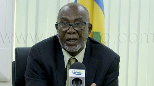 Deputy Prime Minister and Minister of Immigration and National Security, St. Clair Leacock speaking at a press conference in Kingstown on Wednesday, April 1, 2026.